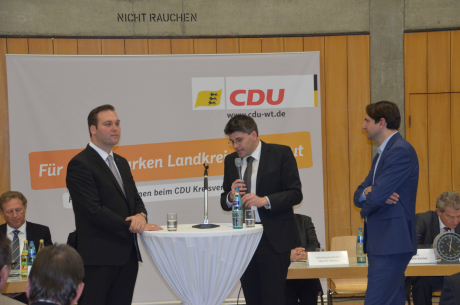 von links: Felix Schreiner MdL, Dr. Martin Kistler, Landrat des Landkreises Waldshut und Andreas Jung MdB